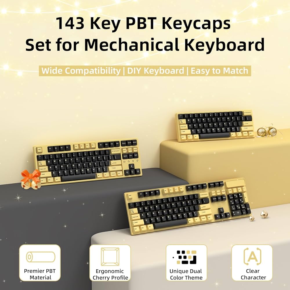 Amazon.com: 143 Key Custom PBT Keycap Set Cherry Profile for